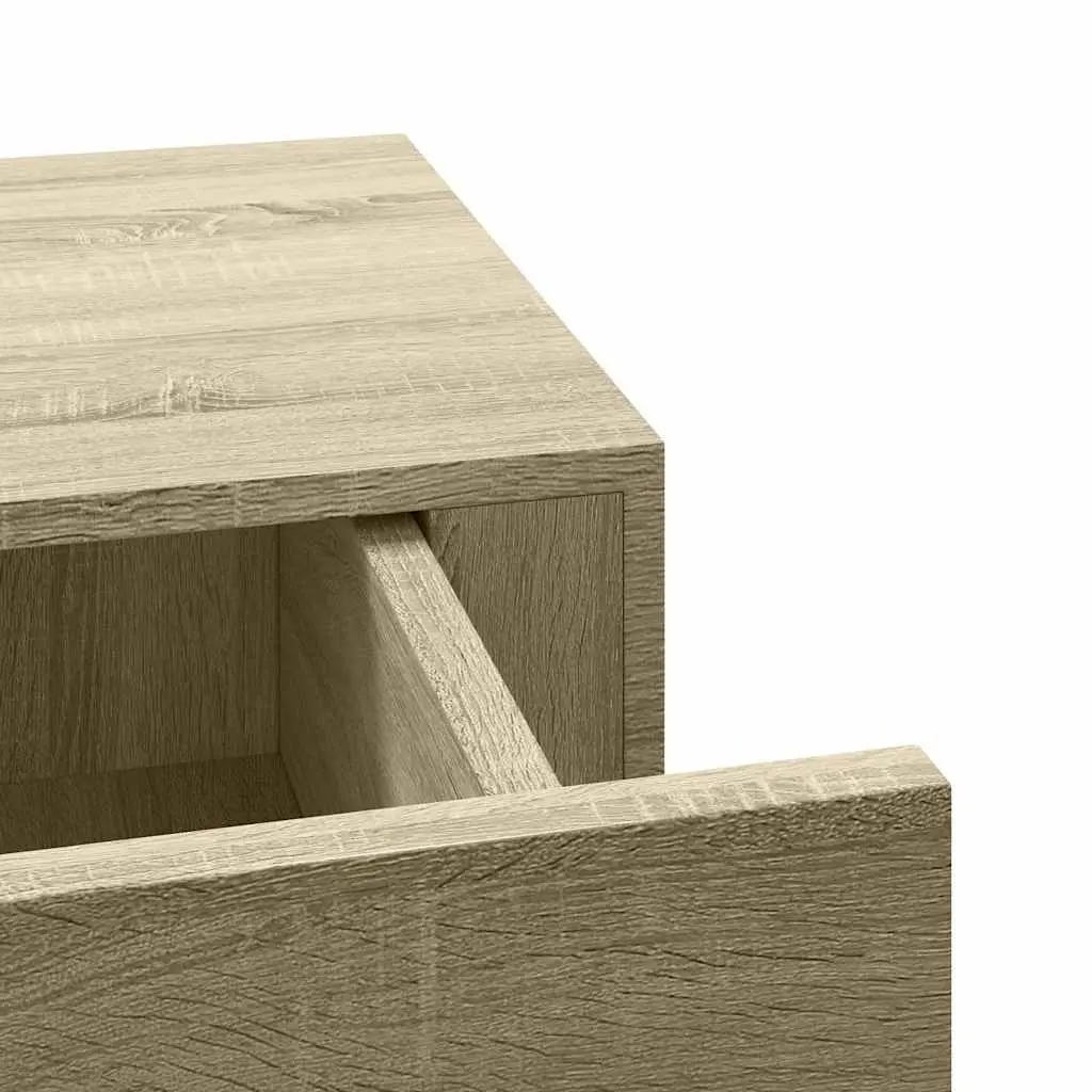 Wall-mounted Drawer Shelves MDF and Metal 40x23.5x10cm Brown Set of 2