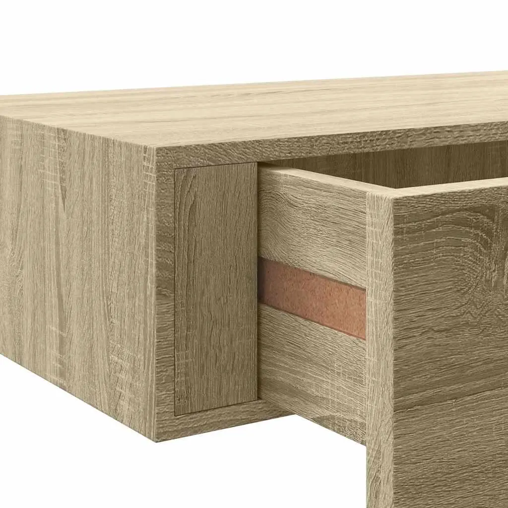 Wall-mounted Drawer Shelves MDF and Metal 40x23.5x10cm Brown Set of 2