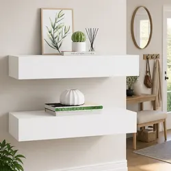 Functional White Floating Drawer Shelves for Every Room