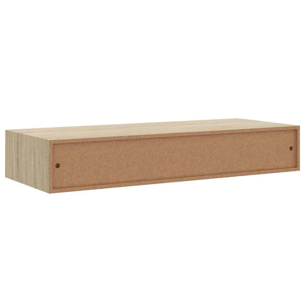 Wall-mounted Drawer Shelf Oak Brown Floating Storage 60x23.5x10cm