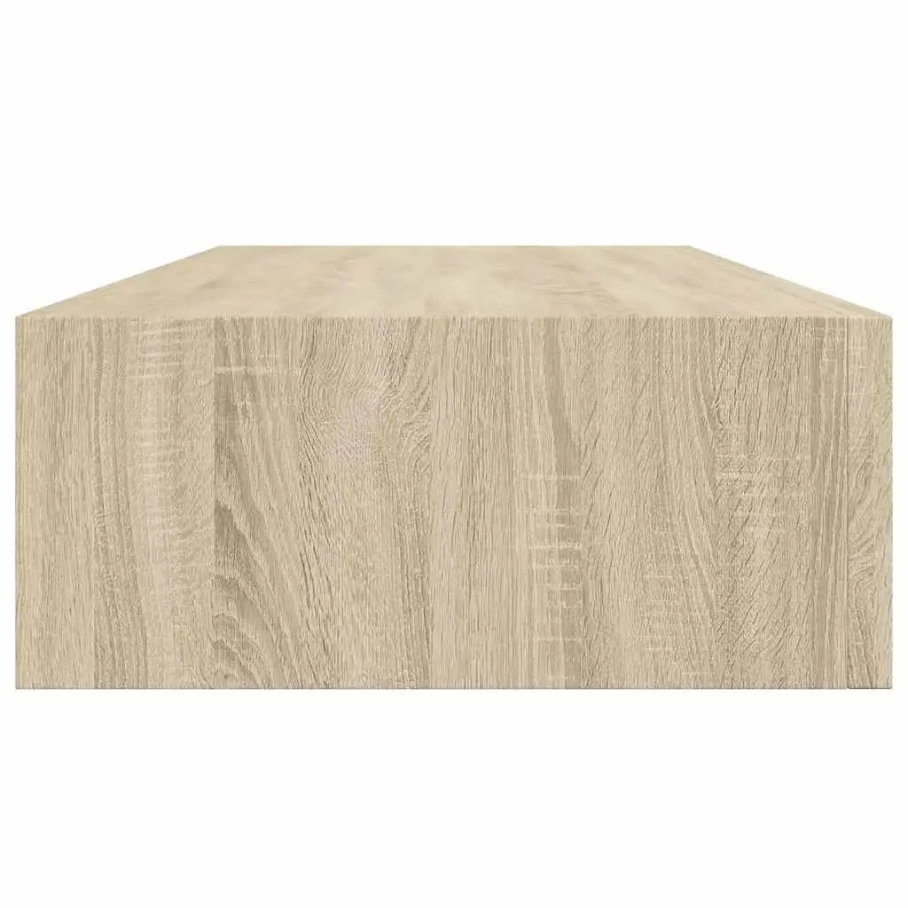 Floating Storage Organizer Shelves Wall-mounted Oak Brown MDF 60x23.5x10cm Set of 2