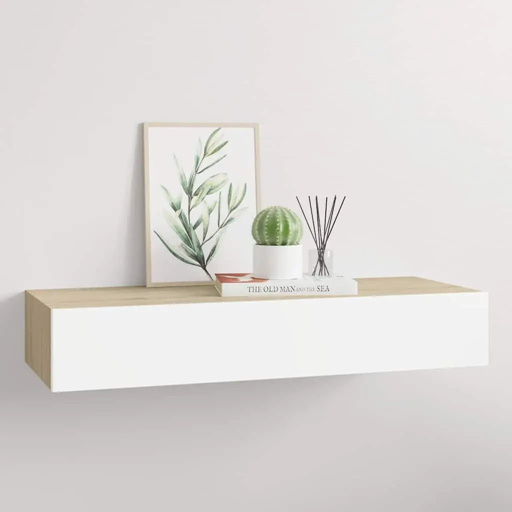 Wall-mounted Shelf MDF Floating Storage Brown 60x23.5x10cm