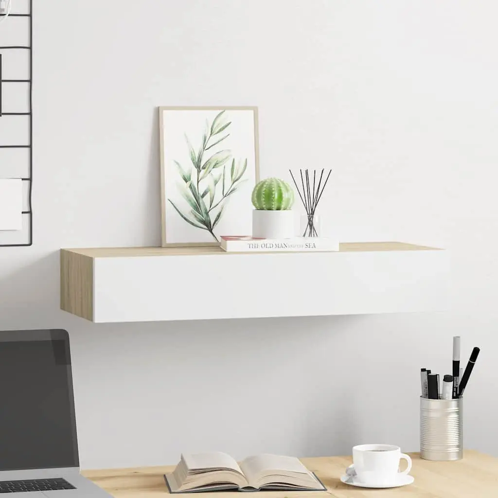 Wall-mounted Shelf MDF Floating Storage Brown 60x23.5x10cm
