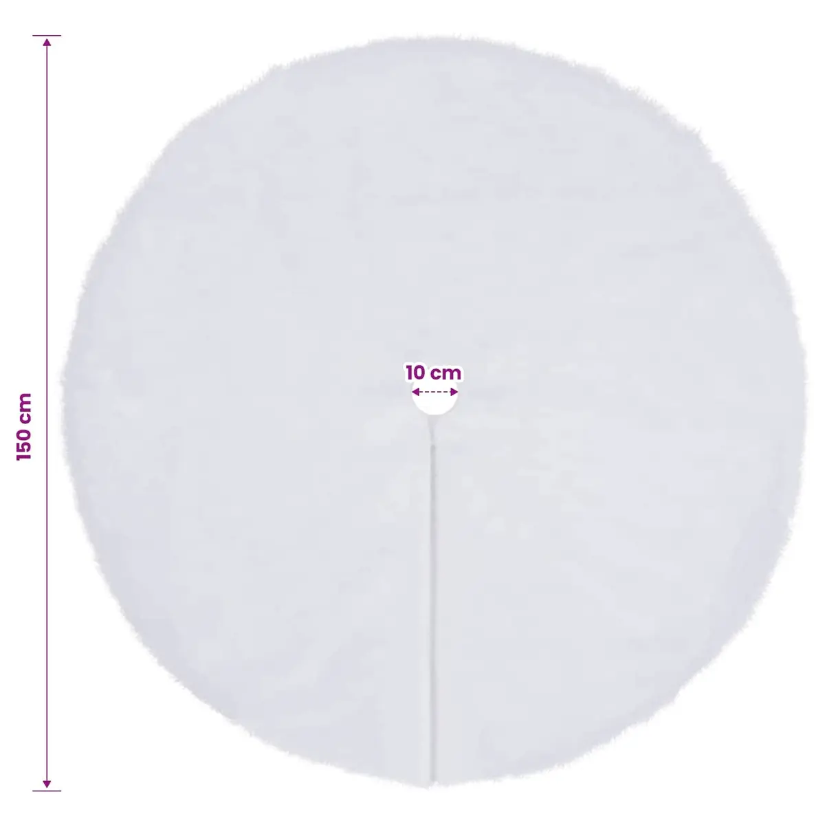 150cm White Faux Fur Tree Skirt for Holiday Use