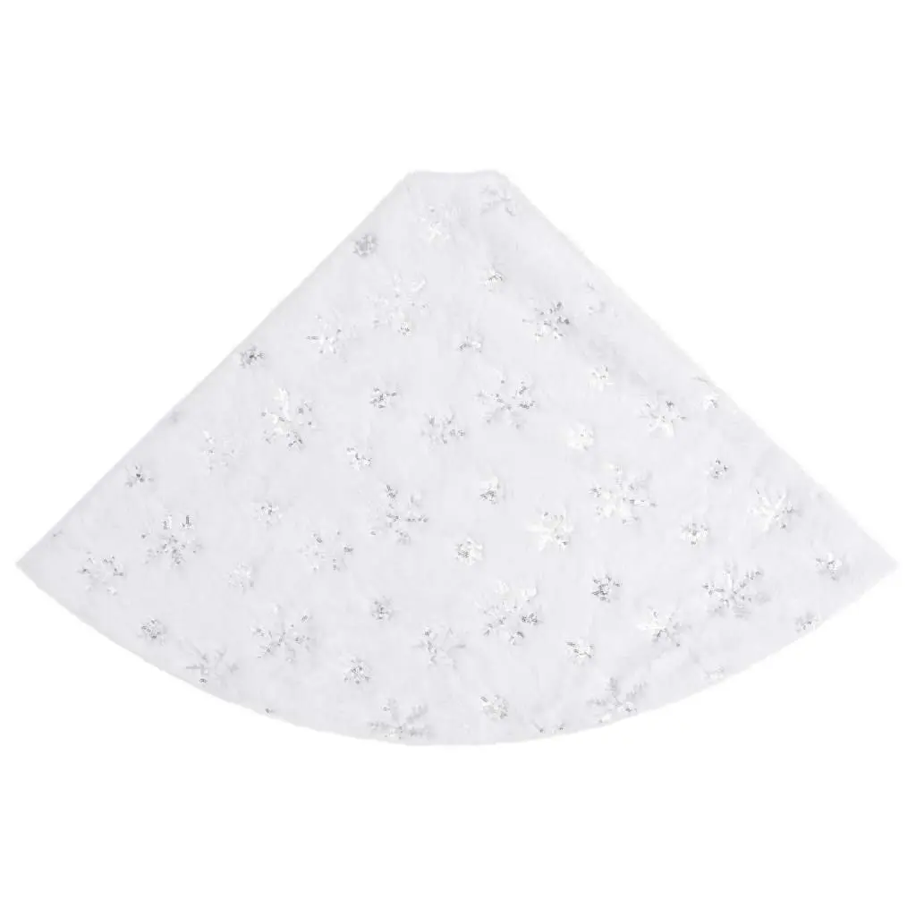 150cm White Faux Fur Christmas Tree Skirt
