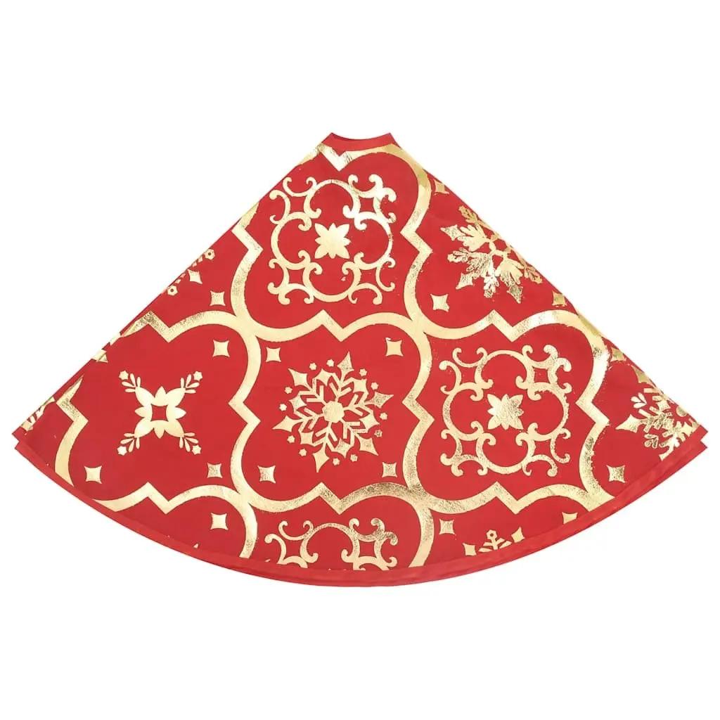 Christmas Tree Skirt with Matching Sock Snow Pattern 150cm Red Seasonal Holiday Decor