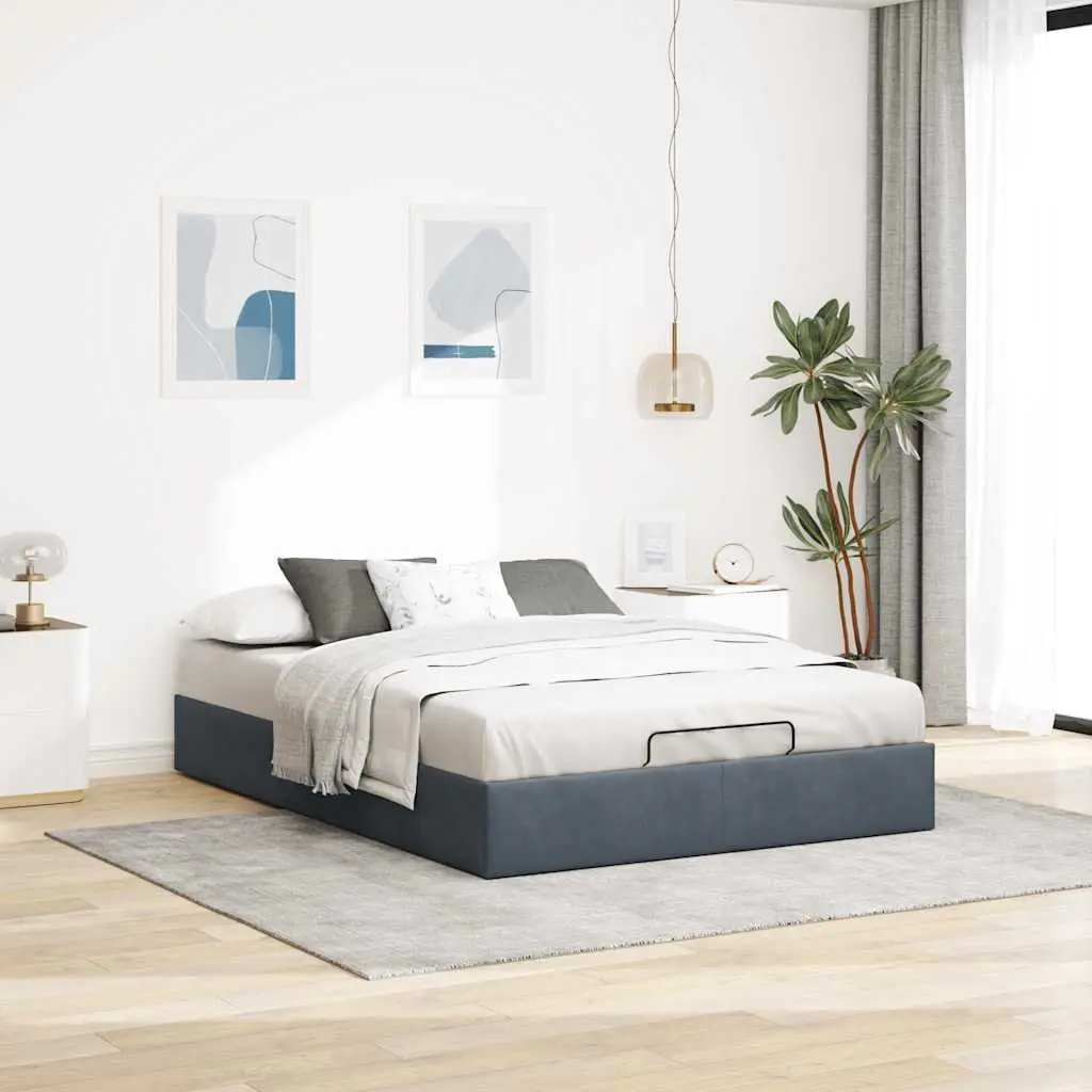 Queen Velvet Ottoman Bed Frame with Storage