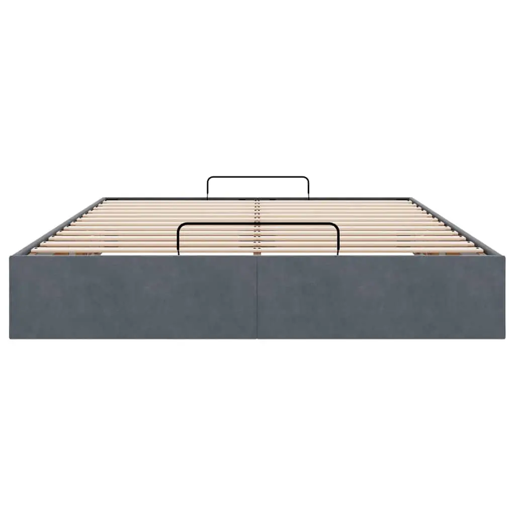 Queen Velvet Ottoman Bed Frame with Storage