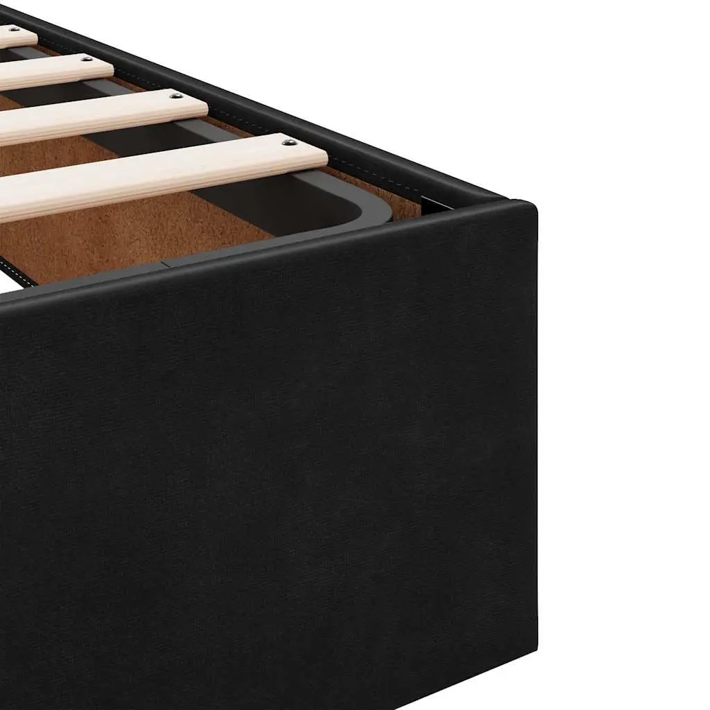 Black Velvet Ottoman Bed Frame for Small Spaces