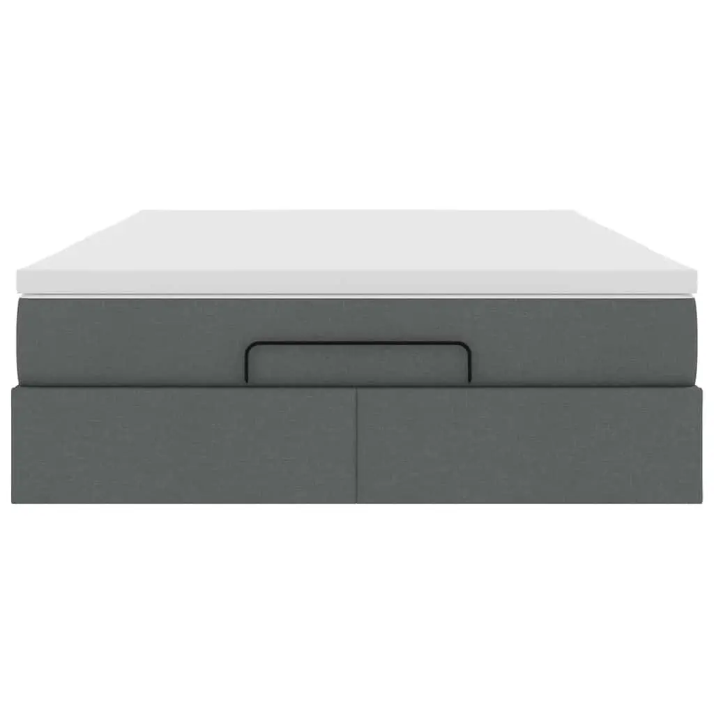 Ottoman Bed Queen with Pocket Spring Mattress Grey Fabric Storage Lift Base
