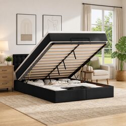 Practical Queen Ottoman Bed with Under-Bed Storage