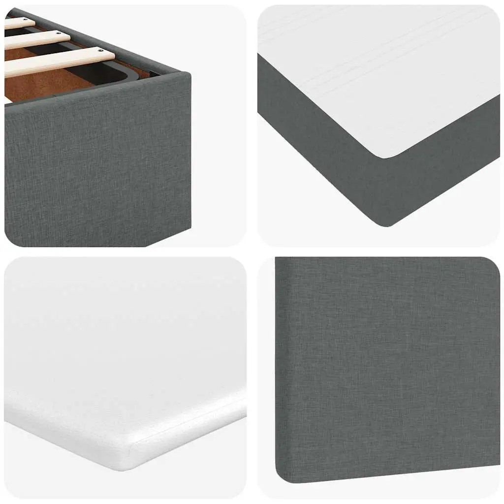 Queen Ottoman Bed Grey Fabric with Pocket Spring Mattress Hydraulic Lift Storage