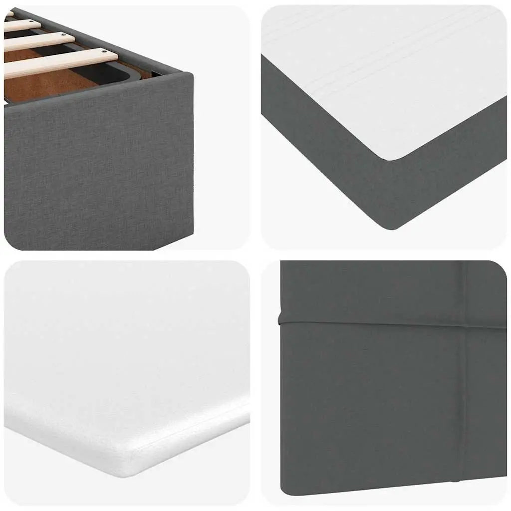 Ottoman Bed Queen Size Pocket Spring Mattress Storage Grey Fabric
