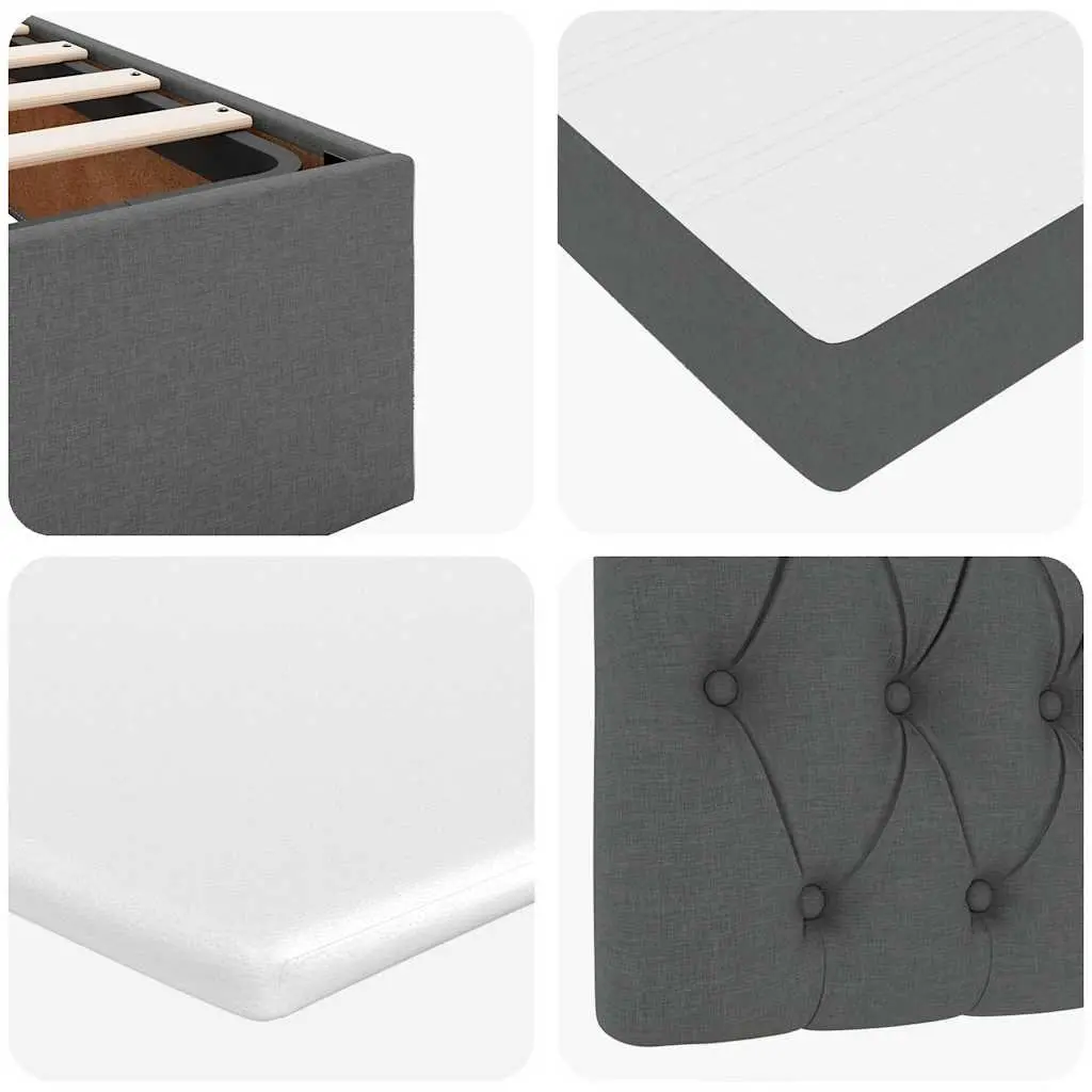 Ottoman Bed Queen Size Grey Fabric Pocket Spring Mattress Hydraulic Lift Storage
