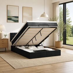 Functional Ottoman Bed with Lift Storage for Home Use