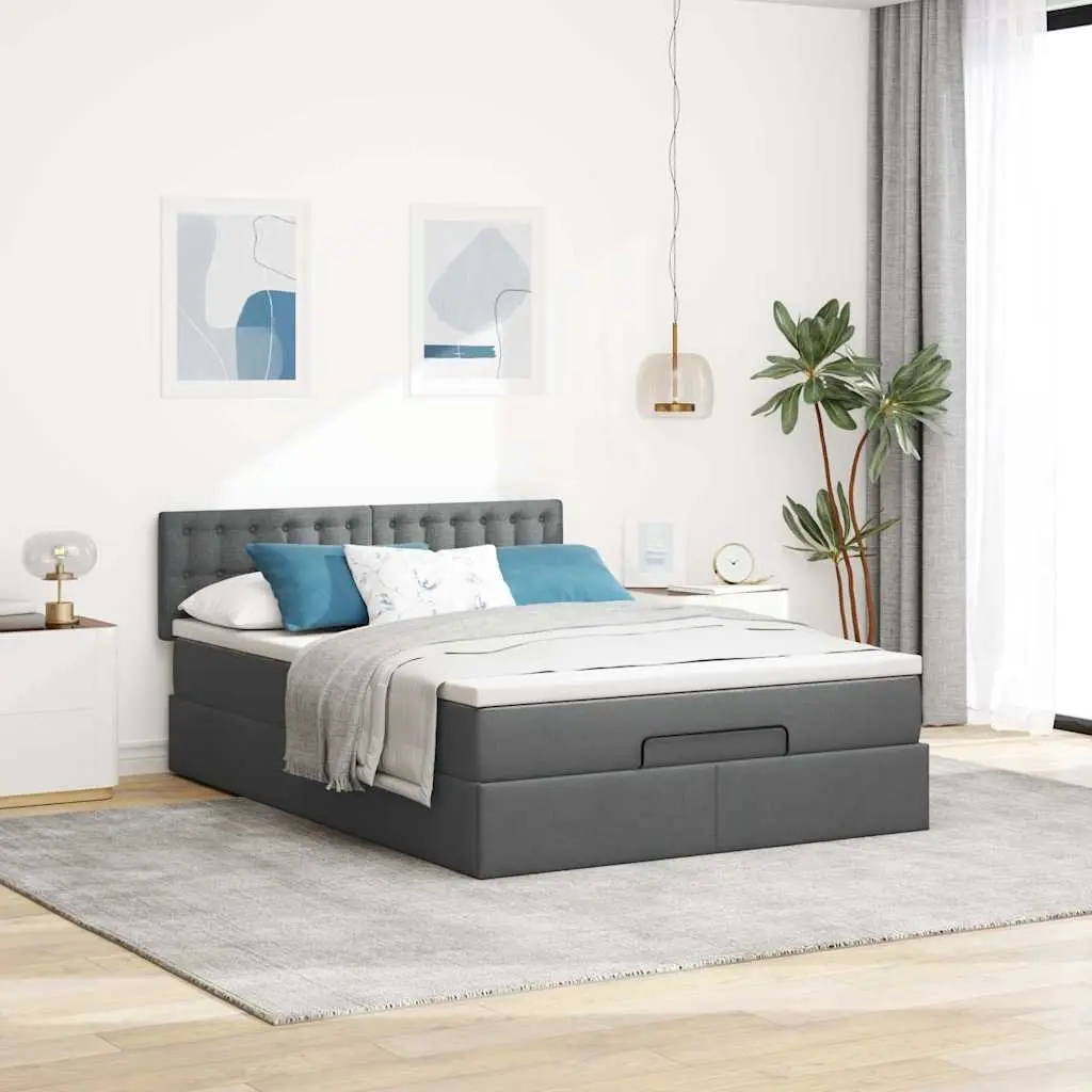 Grey Ottoman Bed with Pocket Spring Mattress