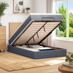 King Single Ottoman Bed: Versatile Storage Solution in Grey