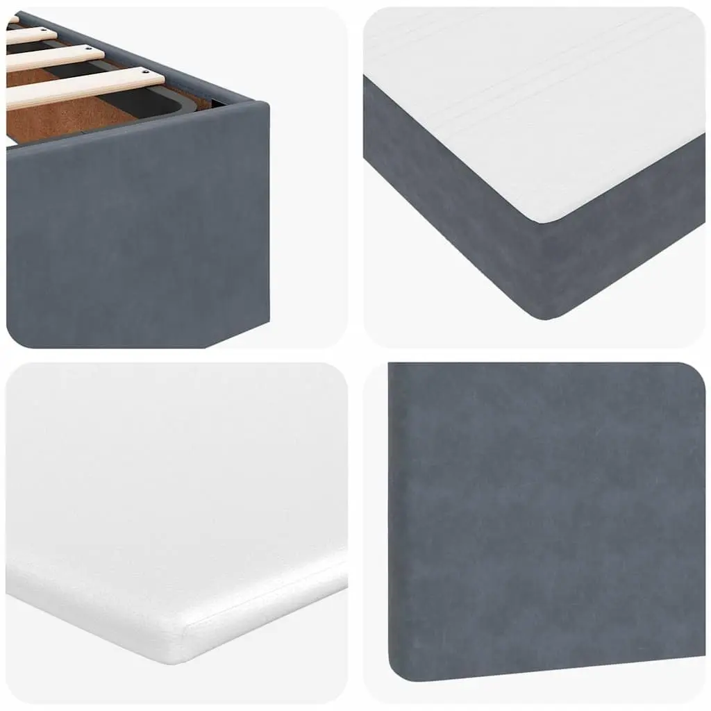 Ottoman Bed with Mattress King Single Storage Lift Grey Velvet Pocket Spring