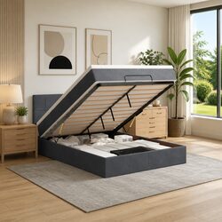 Maximize Storage with a Grey Velvet Ottoman Bed