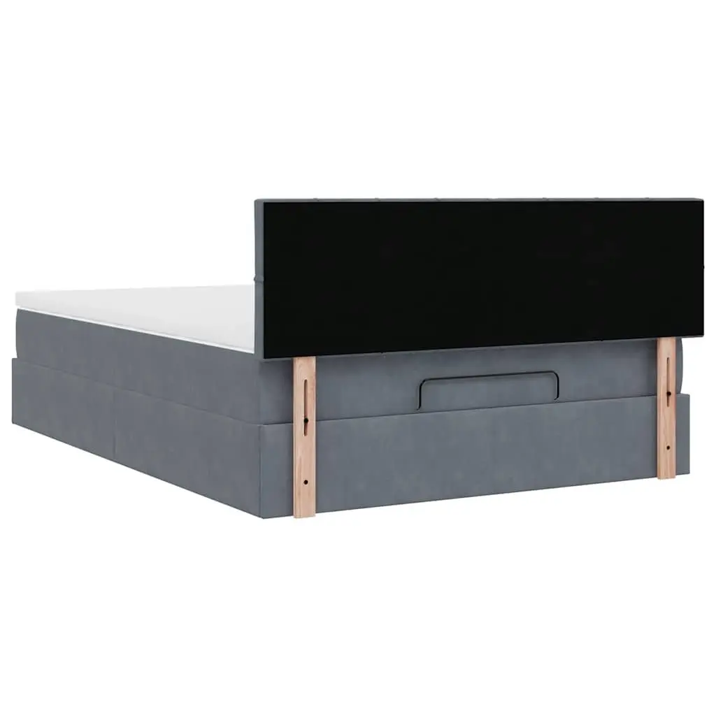 Grey Velvet Ottoman Bed