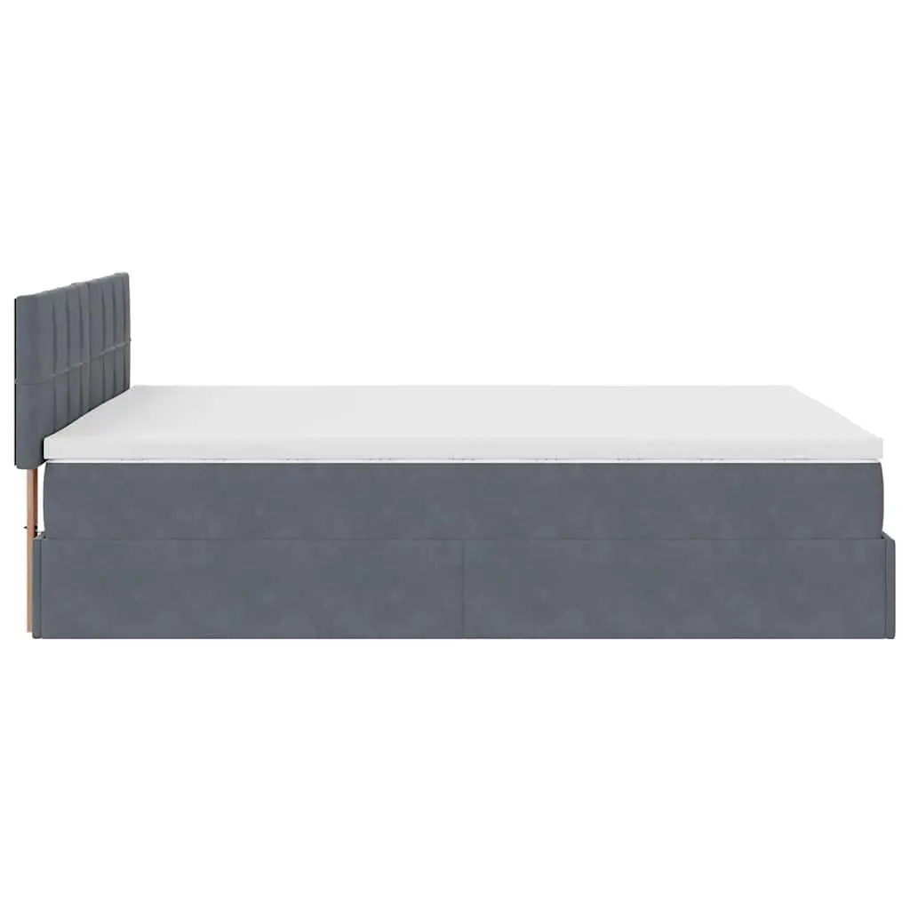 Grey Velvet Ottoman Bed