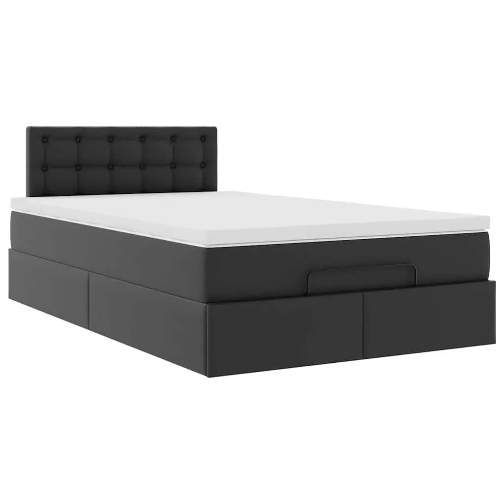 Ottoman Bed with Pocket Spring Mattress LED Lights Under-Bed Storage King