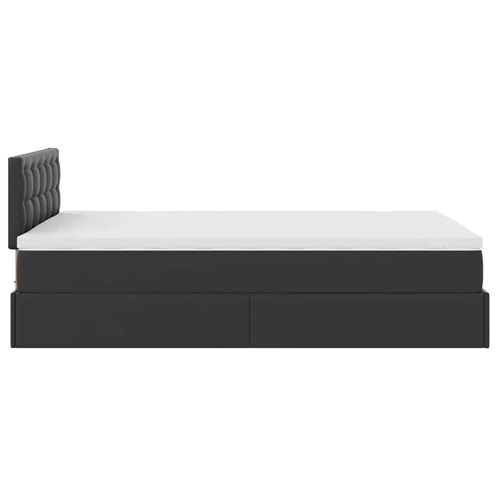 Ottoman Bed with Pocket Spring Mattress LED Lights Under-Bed Storage King