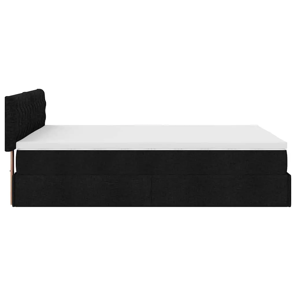 Double Ottoman Bed Pocket Spring Mattress Hydraulic Lift Storage Black Fabric