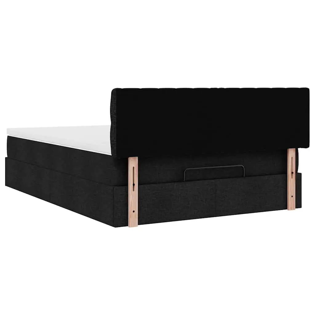 Double Ottoman Bed Pocket Spring Mattress Hydraulic Lift Storage Black Fabric