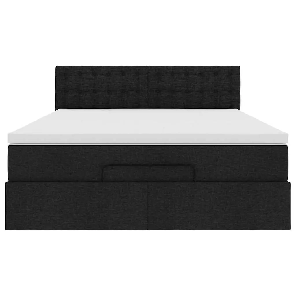 Ottoman Bed Pocket Spring Mattress Hydraulic Storage Black Fabric