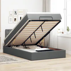 Functional Grey Ottoman Bed with Under-Bed Storage for Practical Homes