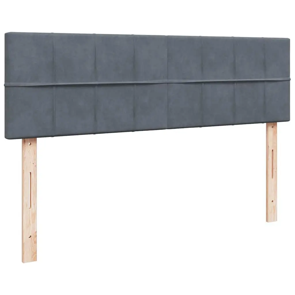 Ottoman Bed Pocket Spring Mattress Queen Size Grey Velvet with Storage and LED Lights