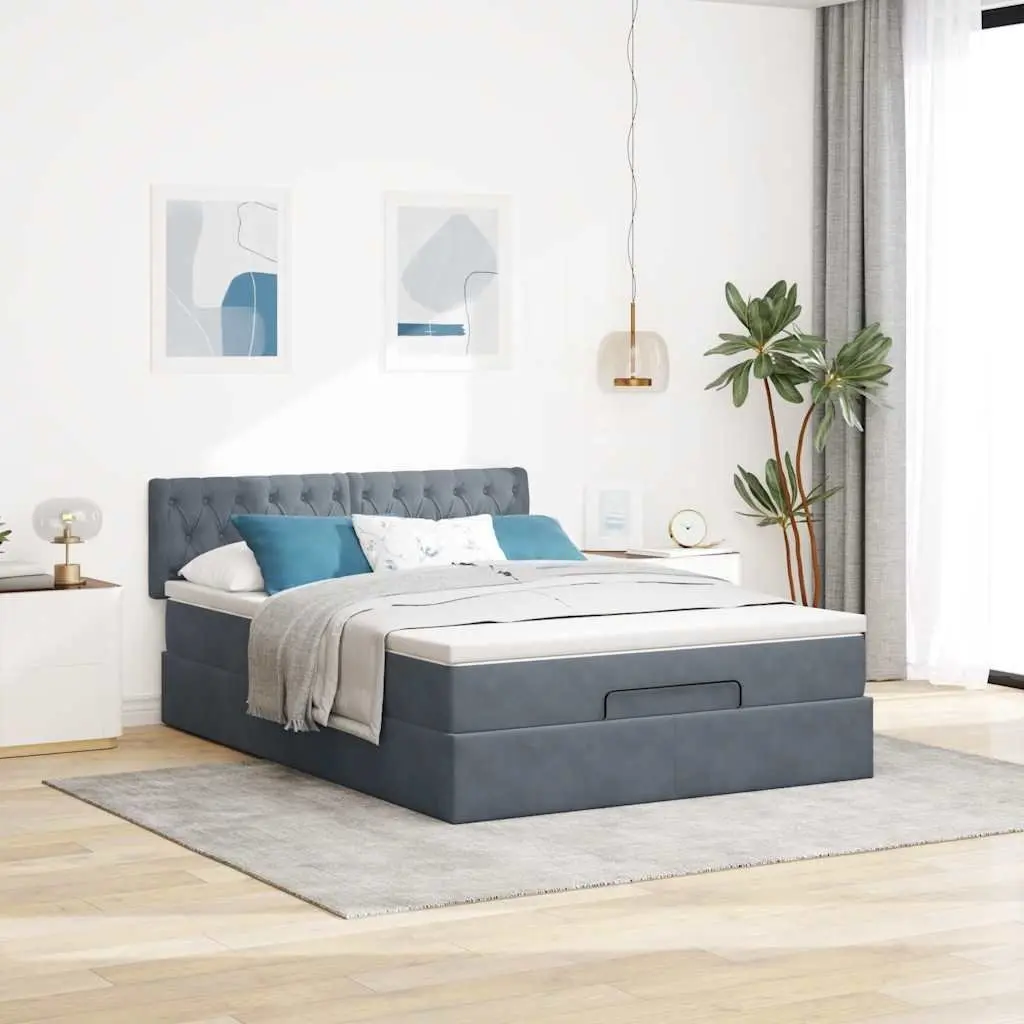 Queen Ottoman Bed with LED Lights and Storage