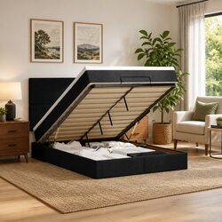 Practical Queen Ottoman Bed with Mattress Storage