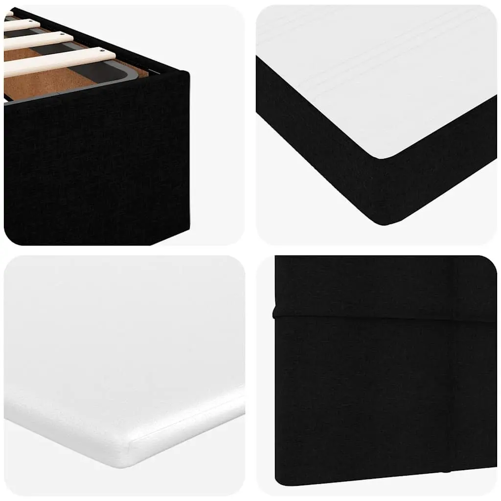 Ottoman Bed with Pocket Spring Mattress King Single Black Storage Furniture