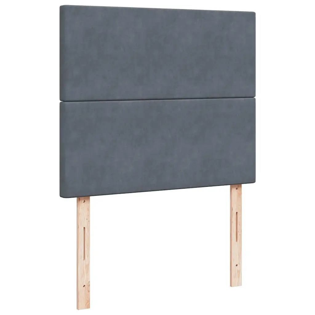 Ottoman Bed King Single with Mattresses Grey Velvet Upholstered Storage Frame