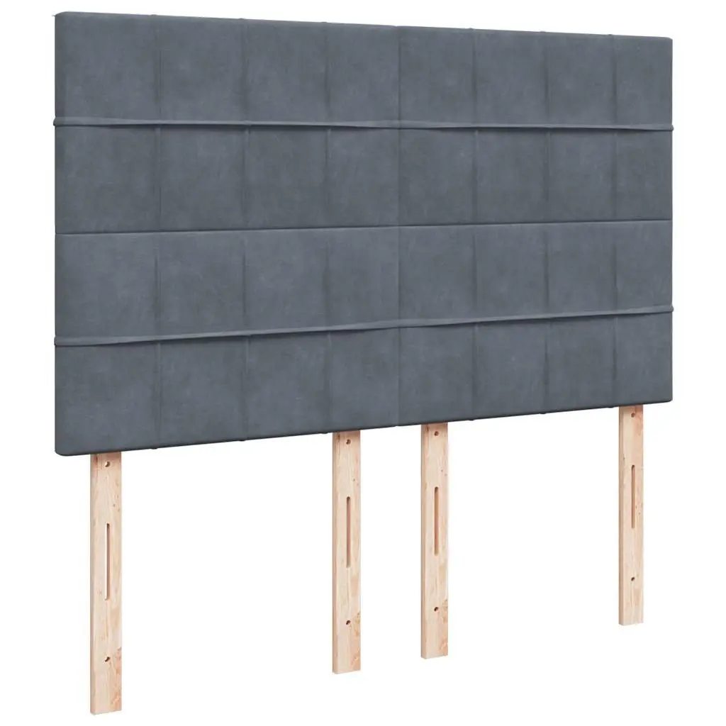Ottoman Storage Bed Velvet Upholstered Queen Grey with Pocket Spring Mattress