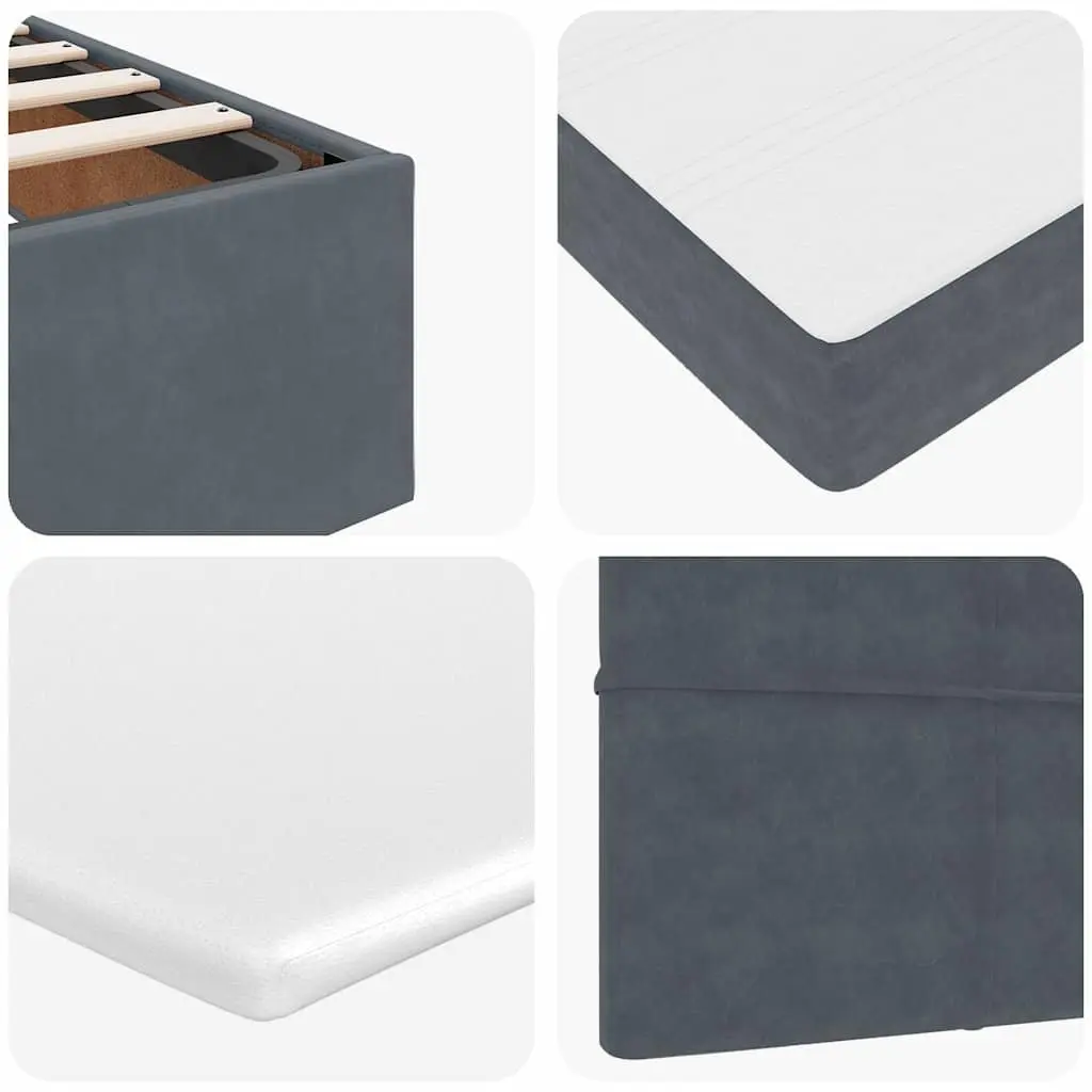 Ottoman Bed King Single Velvet Grey with Pocket Spring Mattresses and Hydraulic Lift Storage