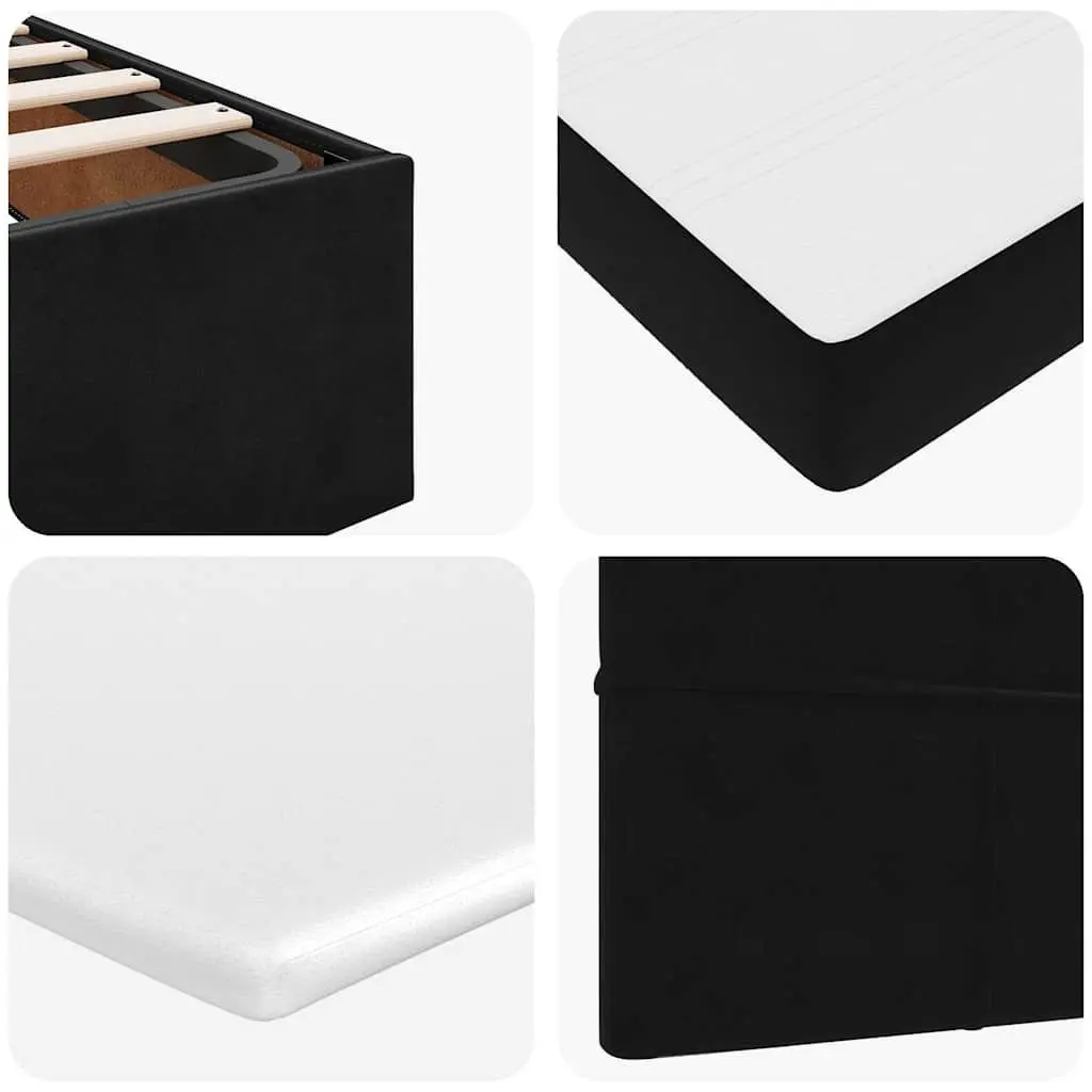 Ottoman Bed Frame with Hydraulic Lift King Single Velvet Black Storage and Pocket Spring Mattress