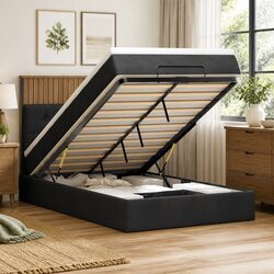 Functional King Single Ottoman Bed with Lift-Up Storage