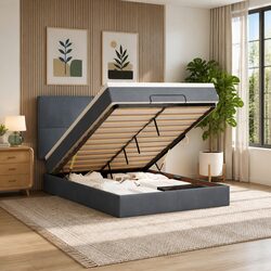 Functional Queen Ottoman Bed with Pocket Spring Mattress