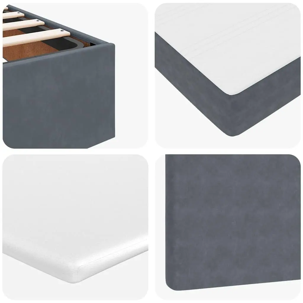 Ottoman Bed with Mattress LED Lights King Single Velvet Storage Bed Frame Grey