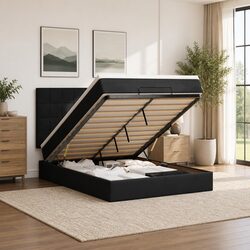 Functional Ottoman Bed with LED Lights Perfect for Any Home