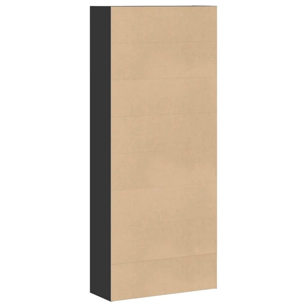 Black Bookcase Room Divider Engineered Wood 80x30x189cm Storage Shelf 5 Compartments