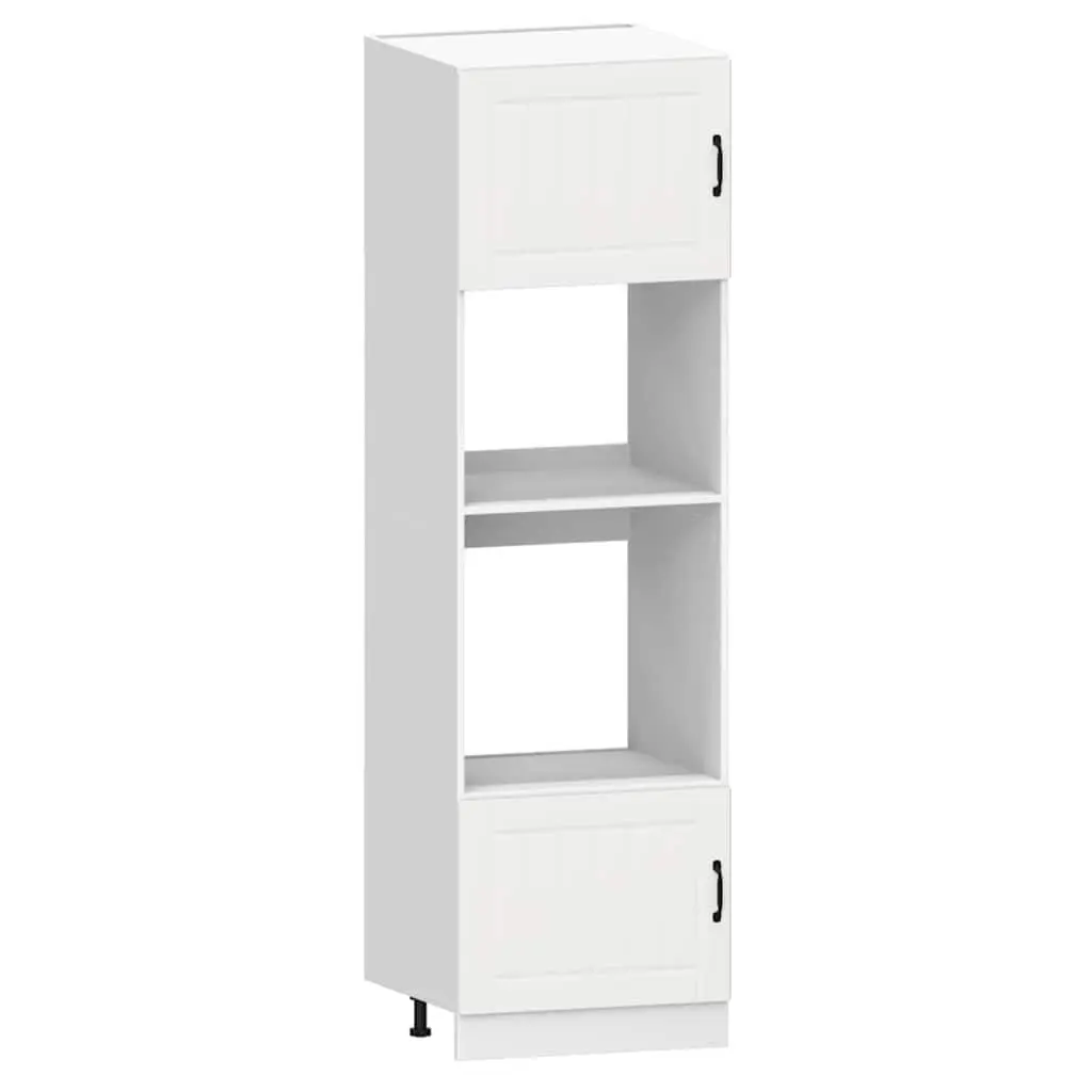 7 Piece White Engineered Wood Cabinet Set Adjustable Storage Furniture for Kitchen