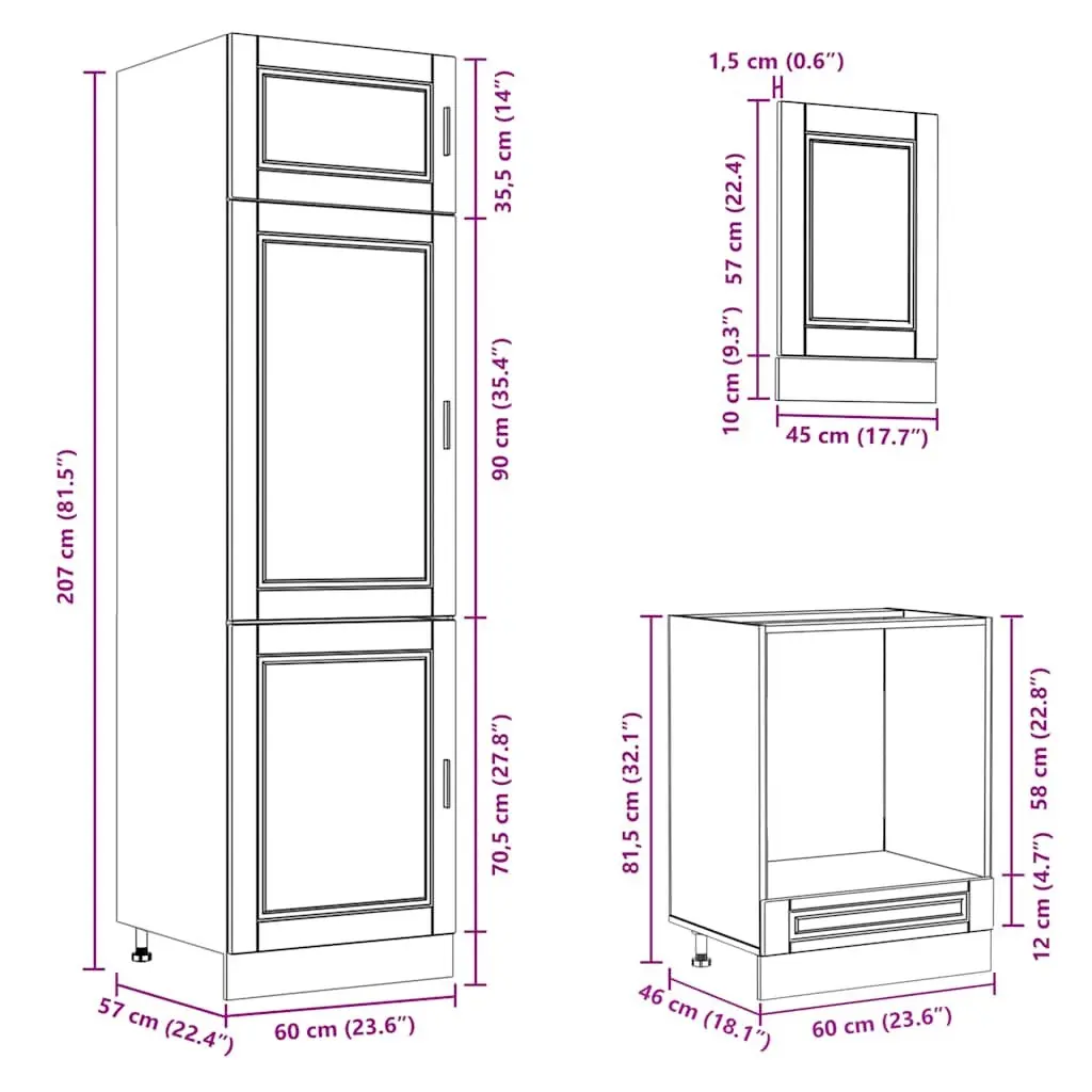 7 Piece Kitchen Cabinet Set Engineered Wood White Storage Cupboard Furniture