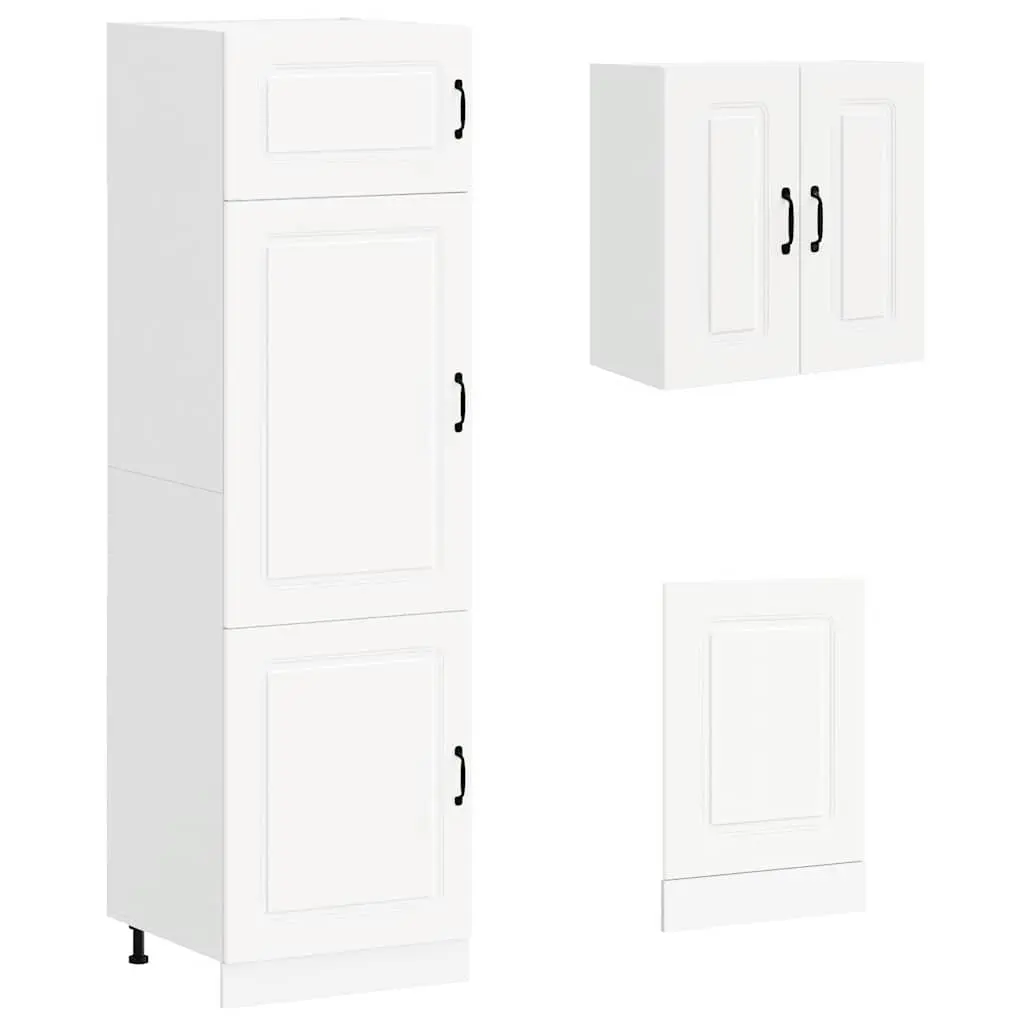 8 Piece Kitchen Cabinet Set Engineered Wood White Storage Cupboard Furniture