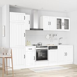 Practical 8-Piece White Kitchen Cabinets for Everyday Use
