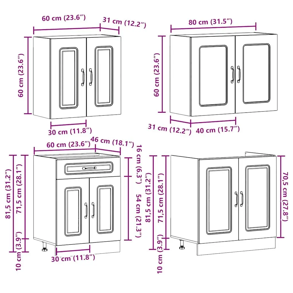 4-Piece Kitchen Cabinet Set for Organizing Space
