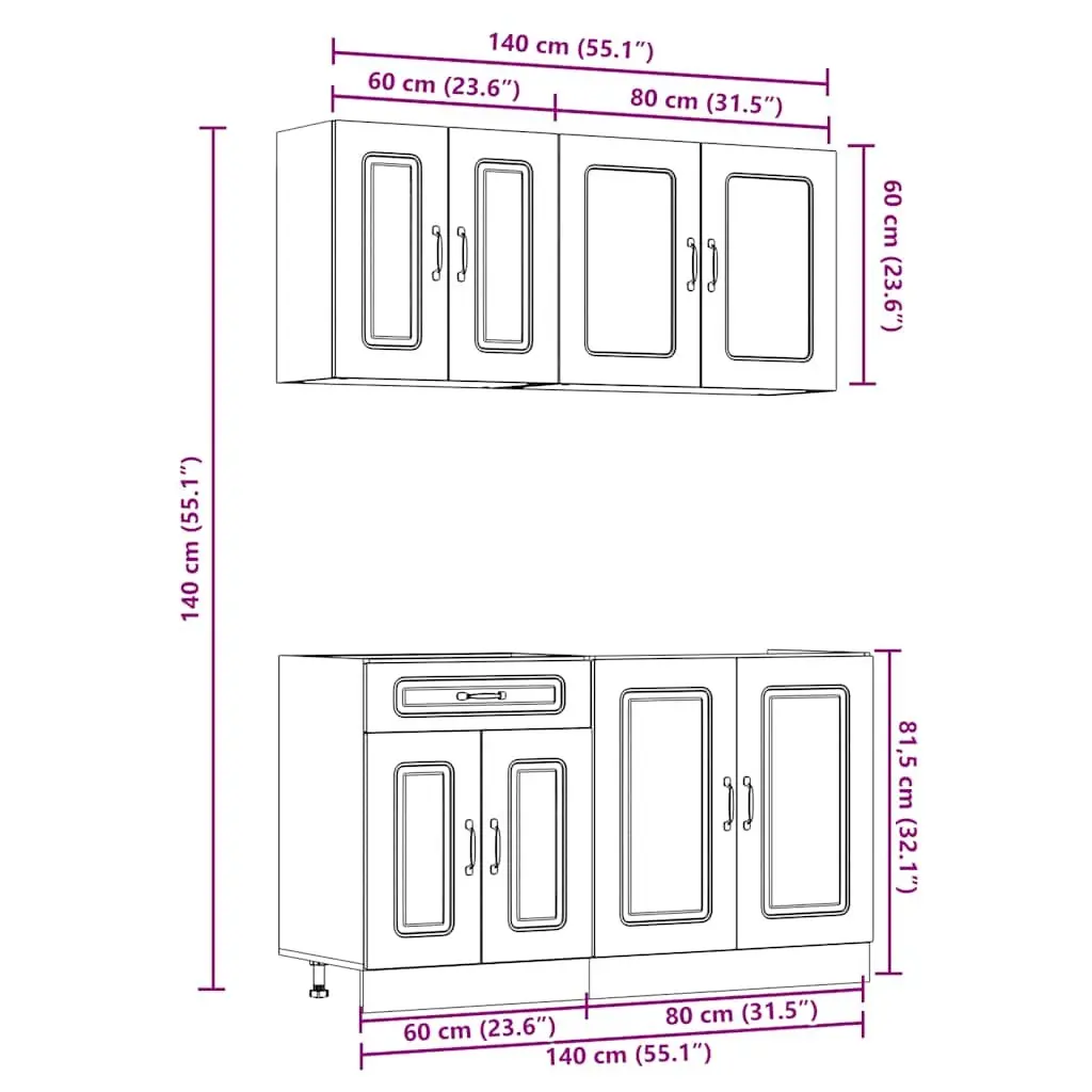 4-Piece Kitchen Cabinet Set for Organizing Space
